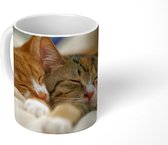 Mok - Koffiemok - Katten - Slapen - Kleed - Mokken - 350 ML - Beker - Koffiemokken - Theemok