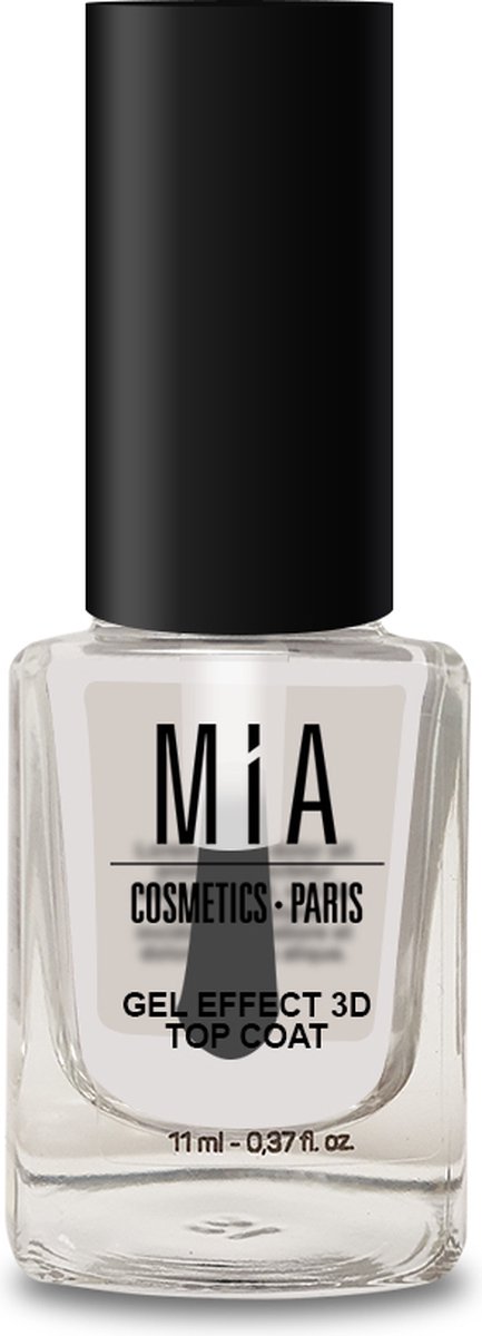 MIA Cosmetics Paris Gel Effect 3d nagel top coat 11 ml Transparant