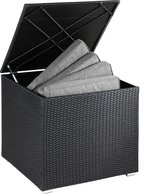 DUB Opslagbox/Opbergbox - Kussens, Tuin - Polyrotan - Zwart - 75x75x70cm