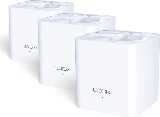 Looki Cubes 3-Pack - Slim Mesh Wifi Systeem – Plug & Play Multiroom Router – Met app - Dual Band 2.4G & 5G - Wifi versterker - Wifi booster - Uitbreidbaar