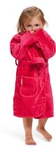 Kinderbadjas roze - capuchon badjas kind - 100% katoenen badjas kind - badjas kinderen - badjas meisjes - Badrock - 0/12 mnd