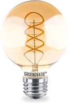 Groenovatie E27 LED Filament Globelamp Amber Spiral 4W - Extra Warm Wit - Dimbaar