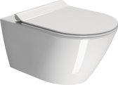 Ben Stelvio Hangtoilet - 36x55x34,5 cm met Xtra Glaze+ en Free Flush - Wit - WC Pot - Toiletpot - Hangend Toilet