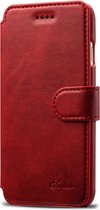 Mobiq - Premium Lederen iPhone SE (2020)/8/7 Wallet | Rood