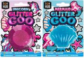 Grafix Glitter Goo slijm (2 stuks) - Blauw en paars - sinterklaas- slijm- putty - kerst - kerstcadeau - kerstcadeautje