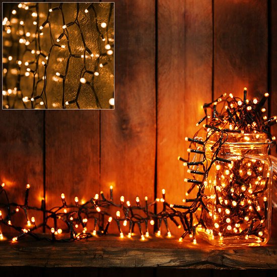 Guirlande lumineuse, 160 LED, éclairage de Noël, éclairage de fête, lumière blanche chaude, à piles