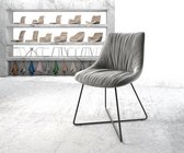 Gestoffeerde-stoel Elda-flex X-frame zwart fluweel grijs