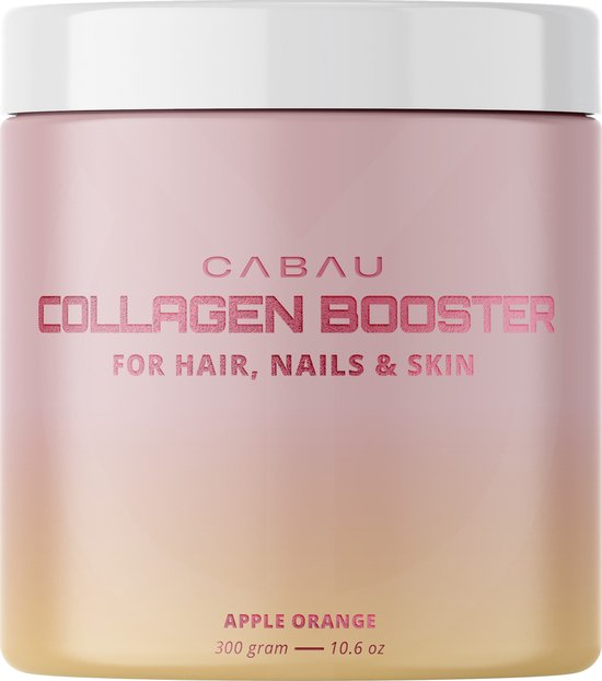 Cabau Lifestyle - Collageen Booster - Collageen Poeder: voor gezonde huid, haar en nagels - Apple Orange - 300 gram - Collagen supplement - Voor iedere dag - Straal als nooit tevoren