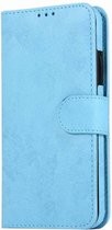 iPhone 13 2-in-1 Hoesje met Magnetische Backcover - Telefoonhoesje met vakjes voor pasjes - Inclusief polsbandje - Mobiq Magnetische 2-in-1 Wallet Case iPhone 13 lichtblauw