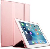 Mobiq Flexibele Tri-folio hoes Apple iPad 10.2 inch - iPad 2021 - iPad 2020 - iPad 2019 hoes - iPad Generatie 7 / 8 / 9 - Siliconen Case - TriFolio - Smart cover - Roze | roze