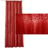 JEMIDI Kant-en-klaar ondoorzichtig gordijn - Gordijn met plooiband 140 x 245 cm - Voor op gordijnen rail - Rood