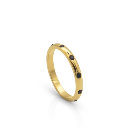Schitterende Golden Plated Ring Rondom Zirkonia Steentjes mm.