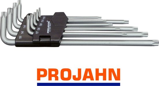 T10 - T50 Torx-sleutelset, lang 9-Dlg ''Projahn''