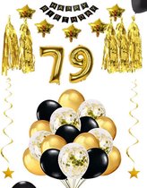 79 jaar verjaardag feest pakket Versiering Ballonnen voor feest 79 jaar. Ballonnen slingers sterren opblaasbare cijfers 79