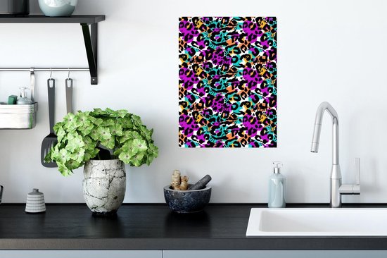 Affiche Imprimé Panthère - Zwart - Coloré - 30x40 cm