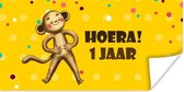 Poster Verjaardag - Kind - 1 jaar - Knuffeldier - 150x75 cm