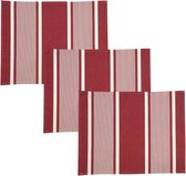 kleurmeester.nl | Placemats 2 stuks Yvonne - Katoen-linnen | 50 cm x 37 cm | Rood / Wit Gestreept | Kerst tafellinnen
