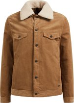 WE Fashion Heren ribcord trucker jacket met sherpakraag