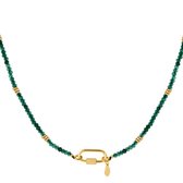 Ketting Karabijnslot - Yehwang - Ketting - One size - Goud/Groen