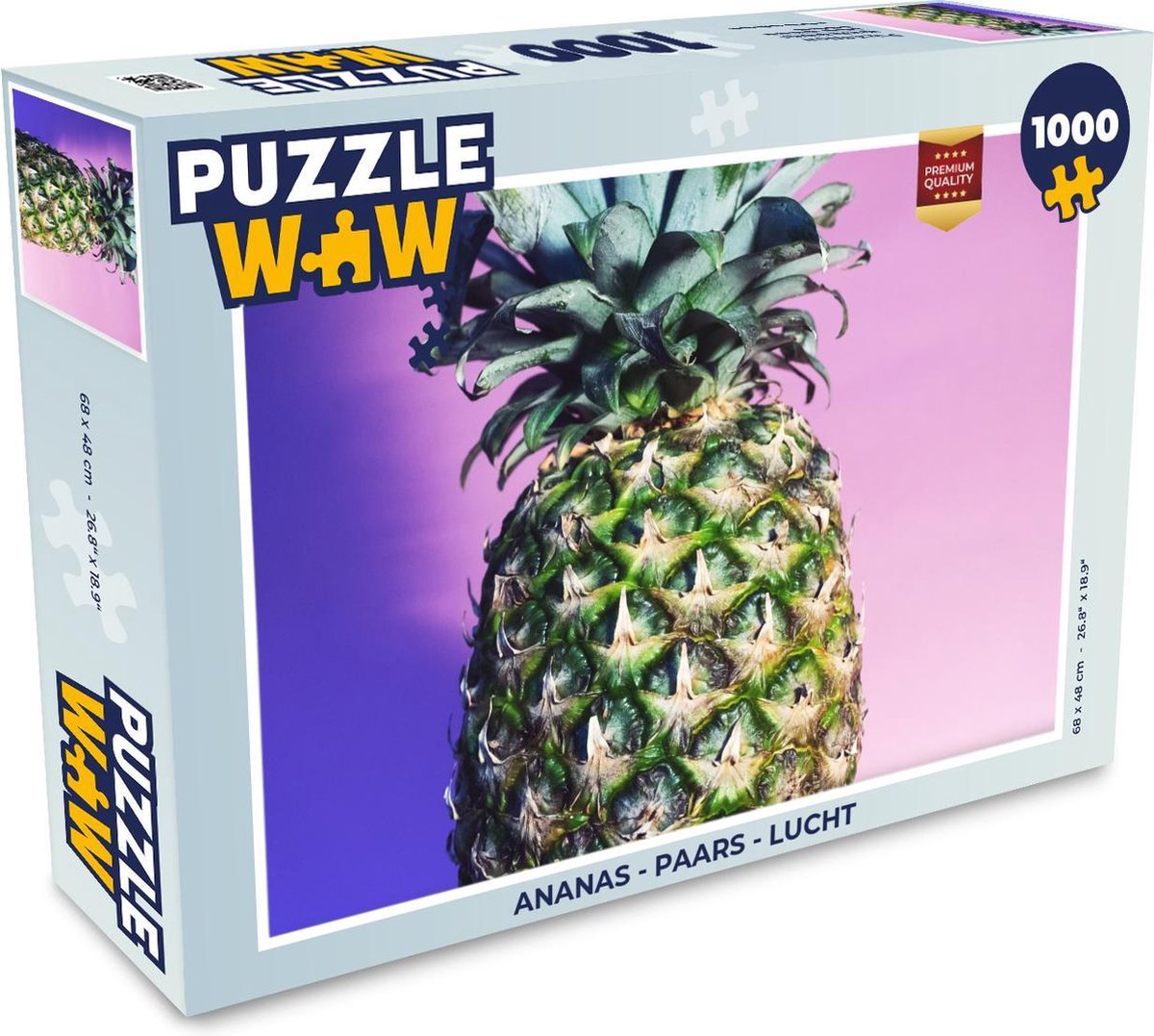 Afbeelding van product PuzzleWow  Puzzel Ananas - Paars - Lucht - Legpuzzel - Puzzel 1000 stukjes volwassenen