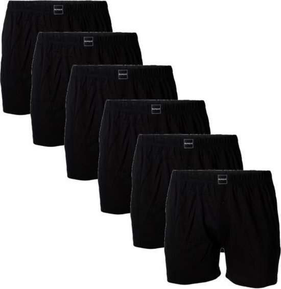 Suaque heren boxershorts wijd - maat M - 6-pack - Uni zwart