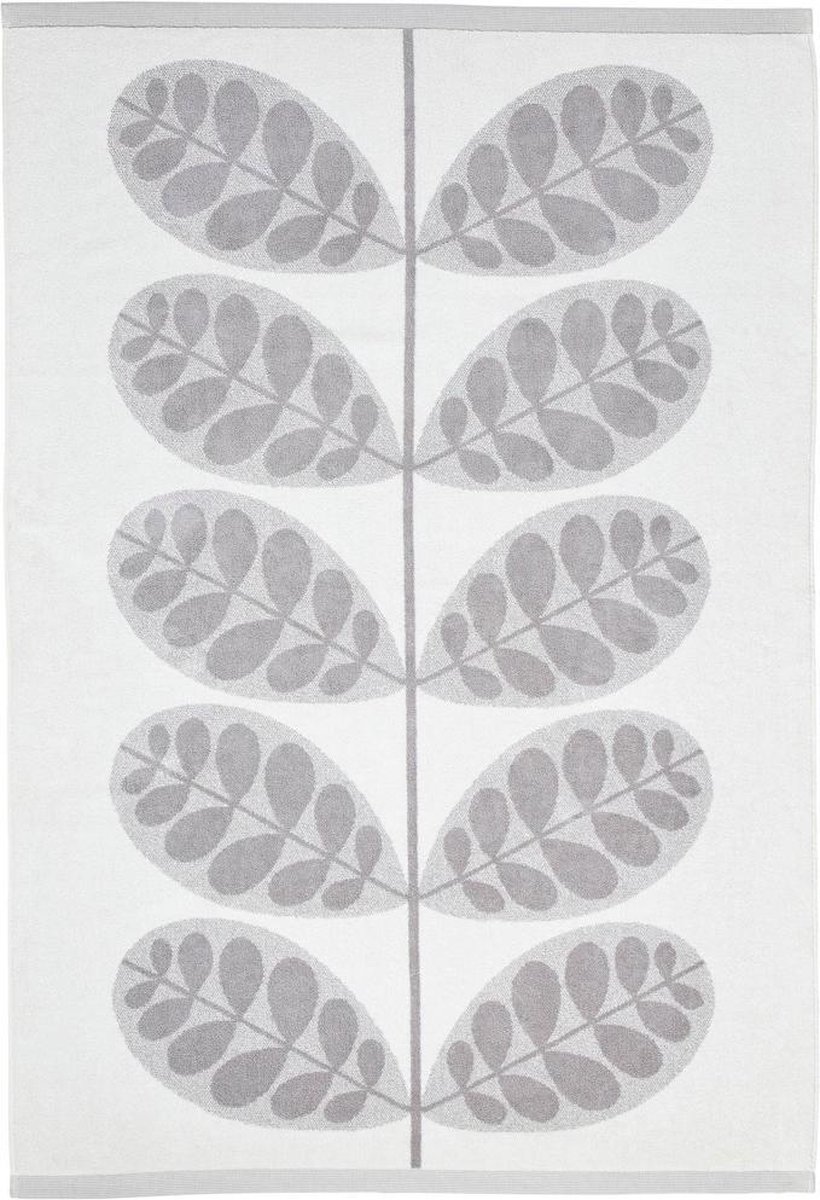 Orla Kiely Botanica Stem badlaken - grijs - 100x150 cm - jacquard handdoek
