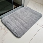 Badmat met anti slip - Water absorberend- Grijs Antraciet 40 x 60 cm| Badkamer Mat | WC Mat | Douche Mat rechthoekig