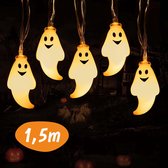 Halloween Verlichting voor Buiten – Spookjes Lichtsnoer - Halloween Accesoires - Spoken Decoratie / Versiering - 10 Lampjes – 1,5m