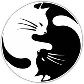 GoedeDoelen.Shop | Sticker Yin Yang Kat | Katten Sticker | Auto Sticker | Scooter Sticker | Laptop Sticker | Wand Sticker | Dierenwelzijn | WC Sticker | Wellness-House