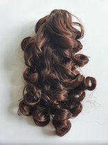 Clip in Paardenstaart hairextensions Zwart met Koper Highlights Short 30 CM Klem Vlinderklem haarstuk