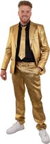 PartyXplosion - Glitter & Glamour Kostuum - Gouden Disco Glamour 3delig Kostuum Man - goud - Maat 46 - Carnavalskleding - Verkleedkleding - Carnaval kostuum heren