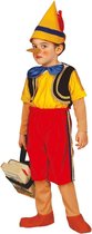 Widmann - Pinokkio Kostuum - Speelgoed Houten Pop Pinokkio Kind Kostuum - Rood, Geel - Maat 110 - Carnavalskleding - Verkleedkleding