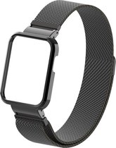 Milanees Smartwatch bandje - Geschikt voor Xiaomi Mi Watch Lite Milanese band - zwart - Strap-it Horlogeband / Polsband / Armband