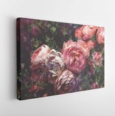 Canvas schilderij - Colorful retro flower for printing textile pattern with floral ornament useful as background -     531911170 - 50*40 Horizontal