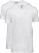 Slater 2-pack Basic Fit T-shirt V-hals Wit - maat L