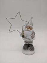 Simply D-Kerstman met zilveren LED-ster-Hoogte 14 cm