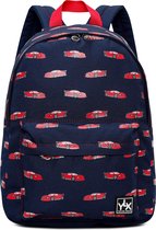 Sac à dos YLX Hemlock (S) / sac à dos pour enfants (garçons). Bleu Marine avec voitures rouges. Fabriqué à partir de bouteilles en plastique recyclées. Écologique. Sac à dos - Tout-petits - Enfants d'âge préscolaire - Maternelle - Garçons - Voitures