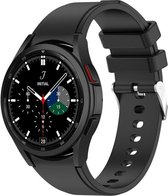 Strap-it Watch 4 & Watch 5 bandje - Samsung Galaxy Watch 4 Classic 42mm siliconen band - zwart - Geschikt voor Samsung Galaxy Watch 5 Pro – 44mm – 40mm & Galaxy Watch 4 40mm, 44mm