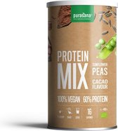Purasana Protein mix vegan erwt & zonnebloem cacao biologisch 400 gram