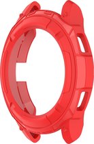 YONO Armor Bumper geschikt voor Samsung Galaxy Watch 4 46mm - Siliconen Case Hoesje met Ringbeschermer - Rood