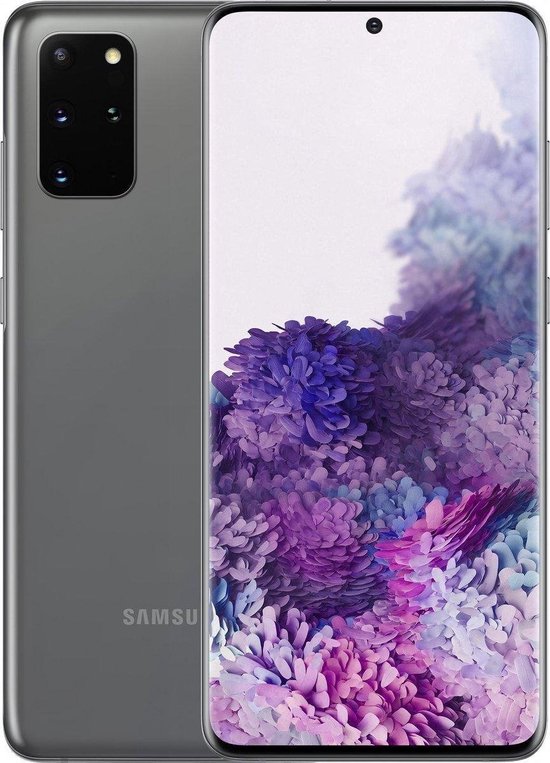 Samsung Galaxy S20+ 4G smartphone 128GB grijs, 30x Space Zoom camera, 8K video, infinity-o display, vingerafdrukscanner