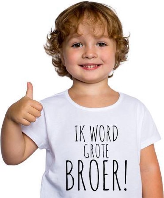 Ik word grote zus T-shirt | Grote zus shirt wit  | Leeftijd ca. - jaar | Zwangerschapsaankondiging