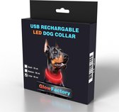 Rode LED Halsband voor honden XL / Rood verlichte halsband / Lichtgevende Halsband Hond / Diverse formaten beschikbaar! Oplaadbaar via USB / USB Halsband LED