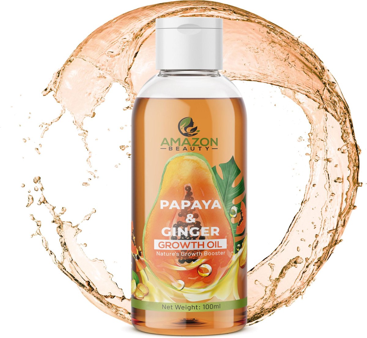 Papaja en Gember olie - 40 antioxidanten - Bevordert haargroei - Werkt tegen droog haar.