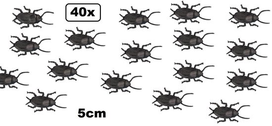 40x Kakkerlakken donkerbruin  5 cm - Halloween horror griezel ongedierte themafeest festival creepy kakkerlak