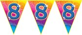 Verjaardag thema 8 jaar geworden feest vlaggenlijn van 5 meter - Feestartikelen/versiering
