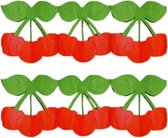2x stuks kersen fruit thema party slinger van papier 3 meter - Decoratie/versieringen