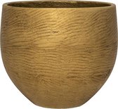 Pot Rough Orb XL Metallic Gold Fiberclay 39x35 cm gouden ronde bloempot