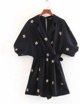 Emilie scarves - playsuit - blauw zwart - bloemenprint - Small (36)