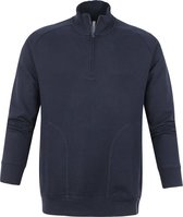 Profuomo - Sweater Half Zip Donkerblauw - L - Slim-fit